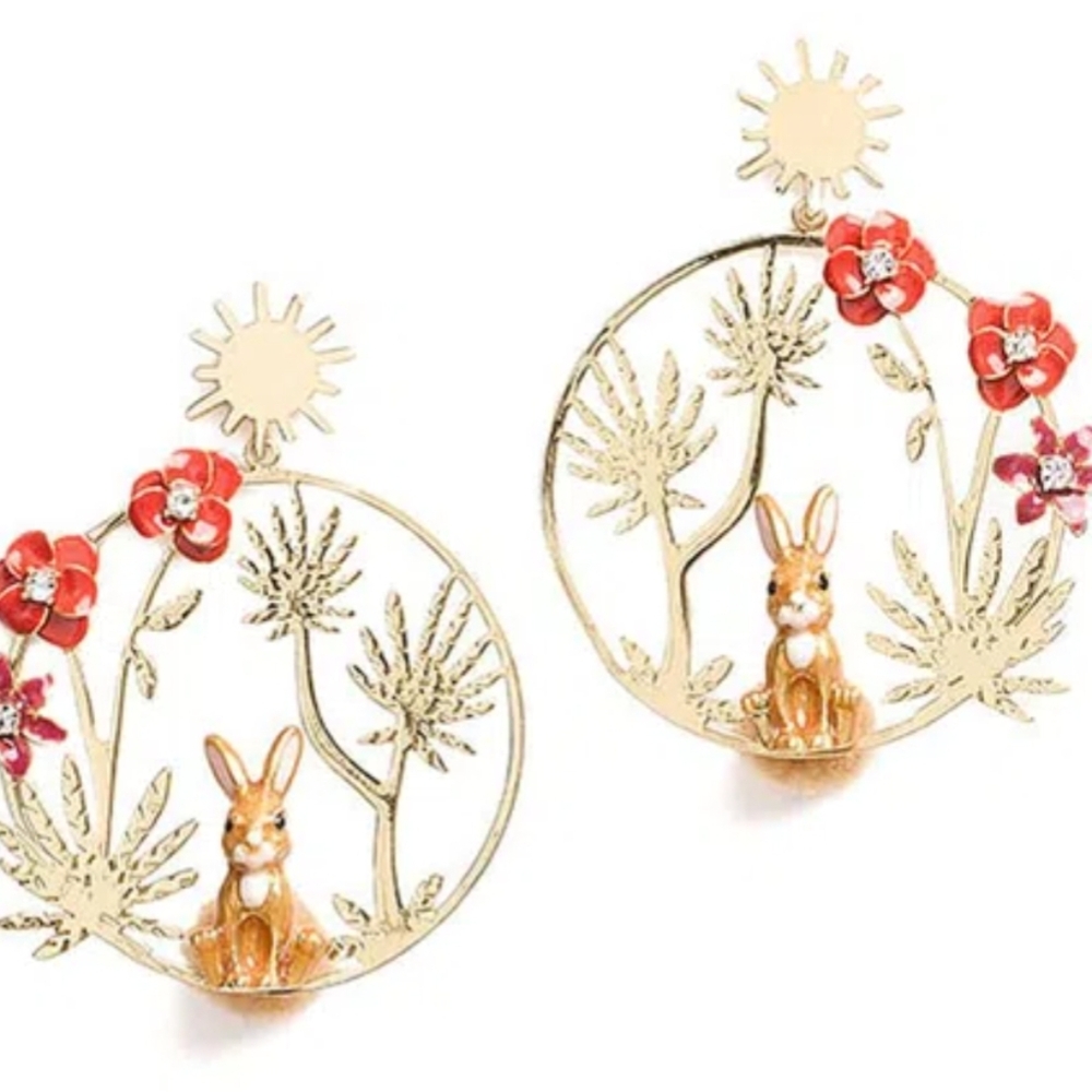NWOT (#68) Kate Spade New York Desert Muse Bunny Statement Earrings